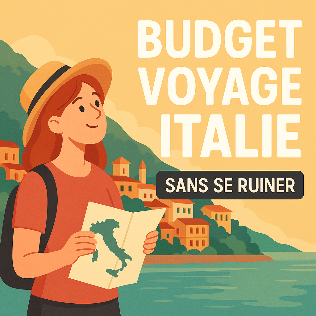 budget voyage italie sans se ruiner un personage avec un plan de l'italie