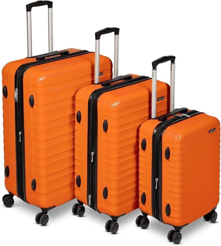 lot de trois valises 3 tailles différentes amazon basic otange brulé