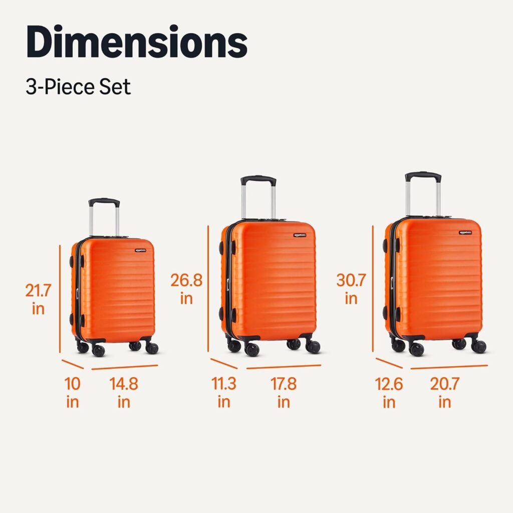 résentation des 3 tailles set de valises amazon basic orange brulé