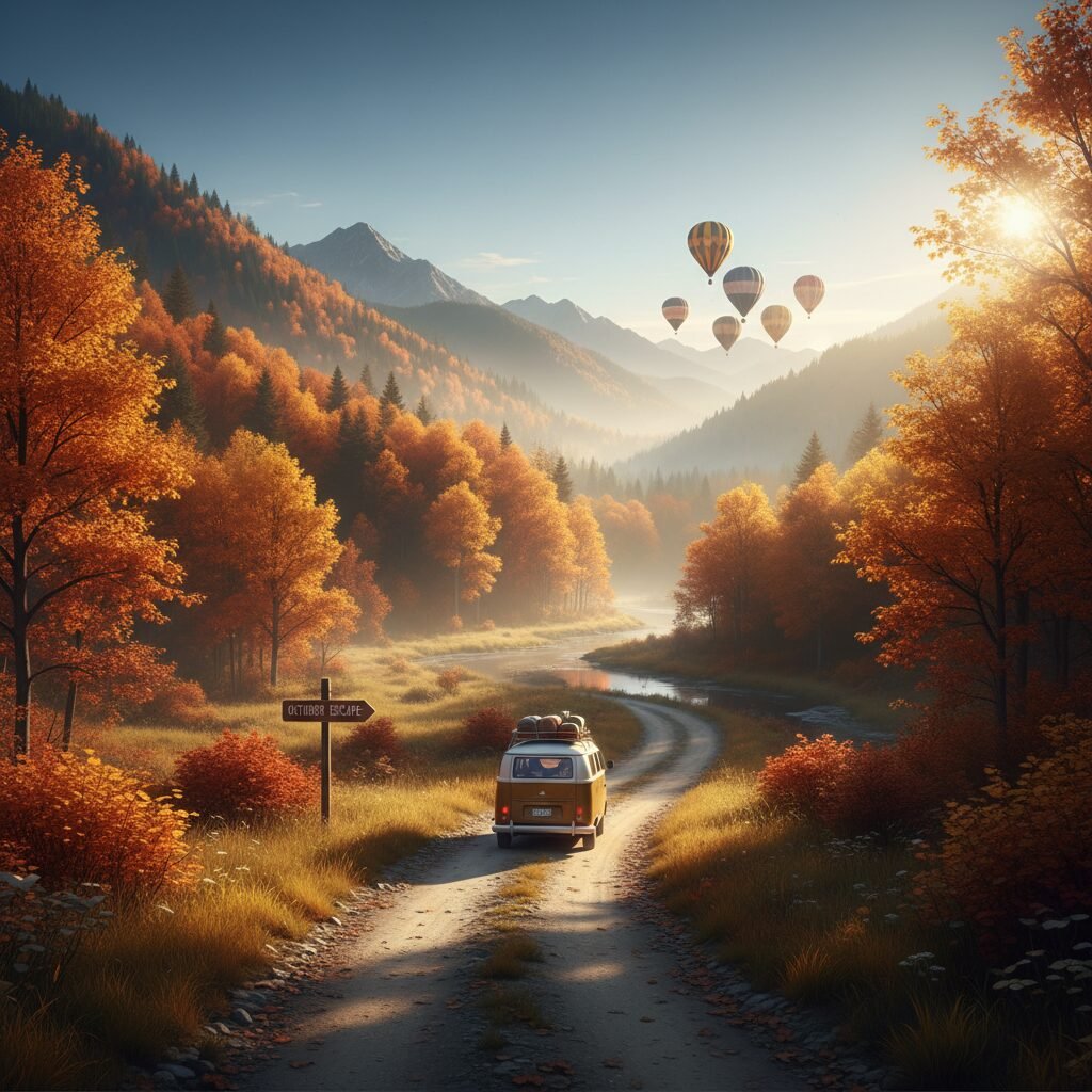 que faire en octobre fuir la grisaille un vanne s'éloigne au couleur de l'automne