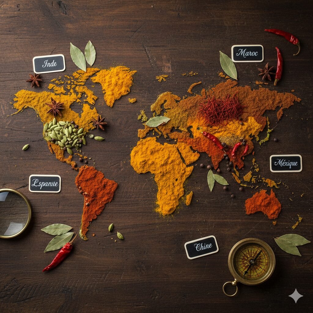 la carte des épices du monde voyageoscope voyage culinaire