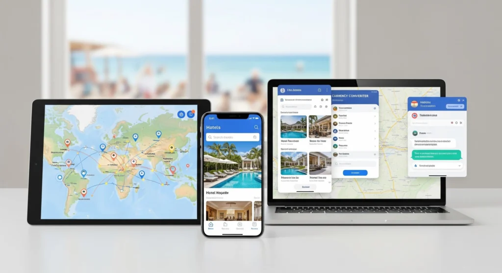applications de voyage ecrans smartphone voyageoscope