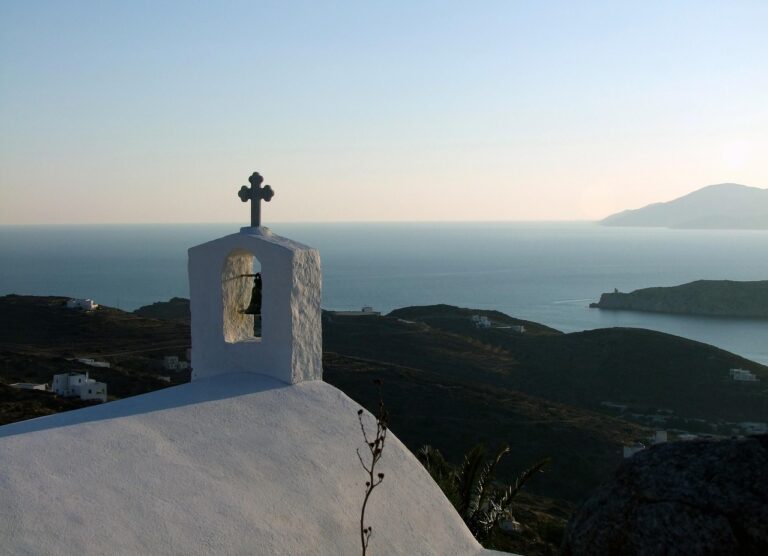 church, church roof, cross, outlook, sea, greece, island, ios, religion, symbol, faith, nature, white, bell jar, cyclades