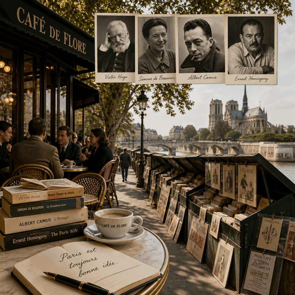 ai_6a7591752bcfd2.80287022 De Victor Hugo à Ernest Hemingway en passant par Simone de Beauvoir et Albert Camus, Paris a toujours été un aimant pour les esprits créatifs. S'asseoir à la terrasse d'un café de Saint-Germain-des-Prés ou flâner le long des bouquinistes de la Seine, c'est immédiatement se reconnecter à l'âge d'or de la bohème littéraire.